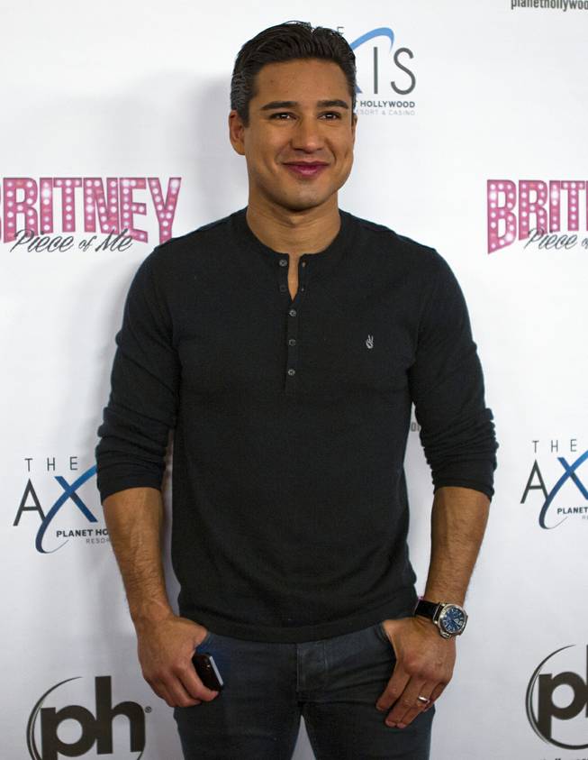 Mario Lopez arrives at the red carpet for the grand opening of Britney Spears’ “Britney: Piece of Me” at Planet Hollywood on Friday, Dec. 27, 2013, in Las Vegas.