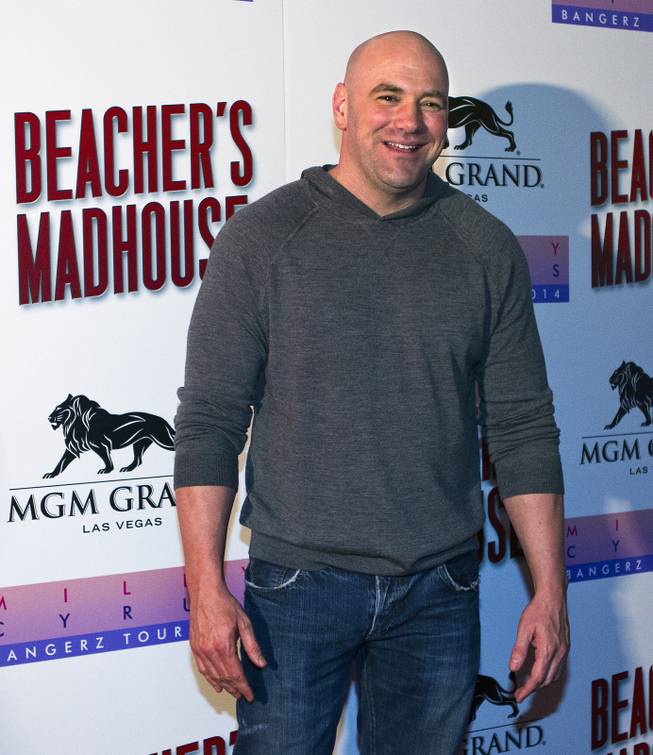 UFC president Dana White stops by the Red Carpet for the opening of Beachers Madhouse MGM Grand Hotel & Casino on Friday, Dec. 27, 2013.