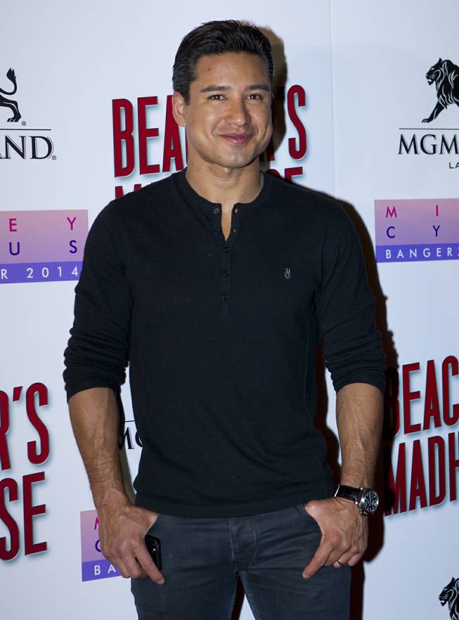 Mario Lopez stops by the Red Carpet for the opening of Beachers Madhouse MGM Grand Hotel & Casino on Friday, Dec. 27, 2013.