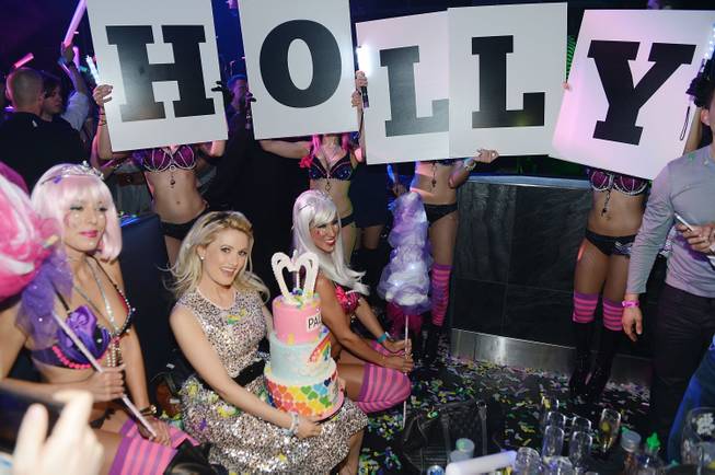 Holly Madison celebrates her 34th birthday at Moon on Saturday, ...
