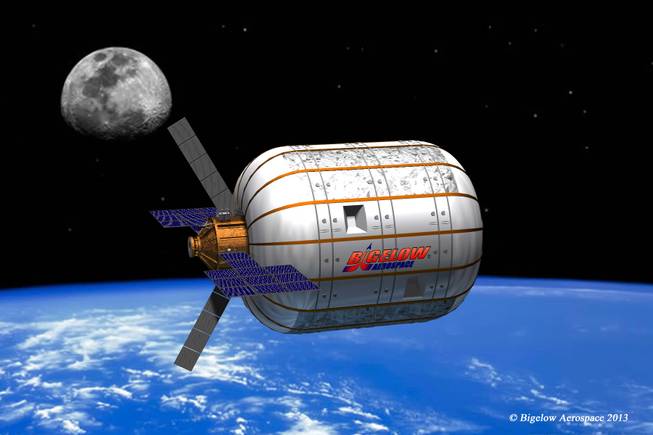 Artist rendering of the BA 330; a standard space module developed by Bigelow Aerospace. The module can hold up to six people and function as an independent space station.