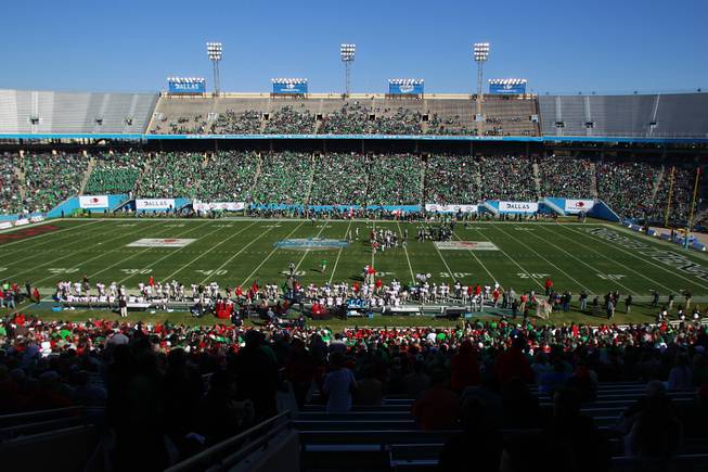 UNLV takes on North Texas during the first half of the Heart of Dallas Bowl Wednesday, Jan. 1, 2014 the Cotton Bowl in Dallas.