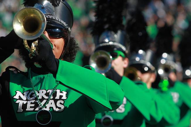 The North Texas marching band performs before the Heart of Dallas Bowl Wednesday, Jan. 1, 2014 at the Cotton Bowl in Dallas. North Texas won 36-14.