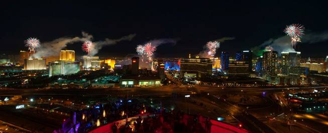 Fireworks on the Strip as seen from the top of ...