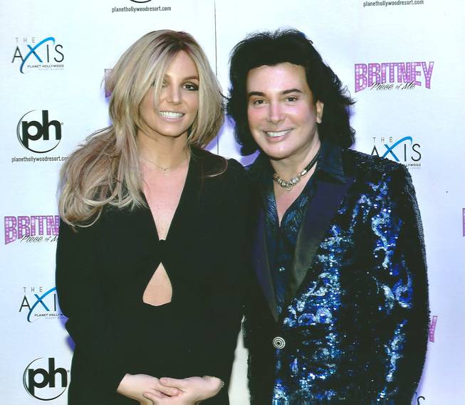 Britney Spears and Frank Marino at the Axis at Planet Hollywood.