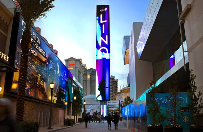 The Linq shopping and food area between the Quad and Flamingo, pictured here Friday, Jan. 3, 2014, is beginning to see more foot traffic.