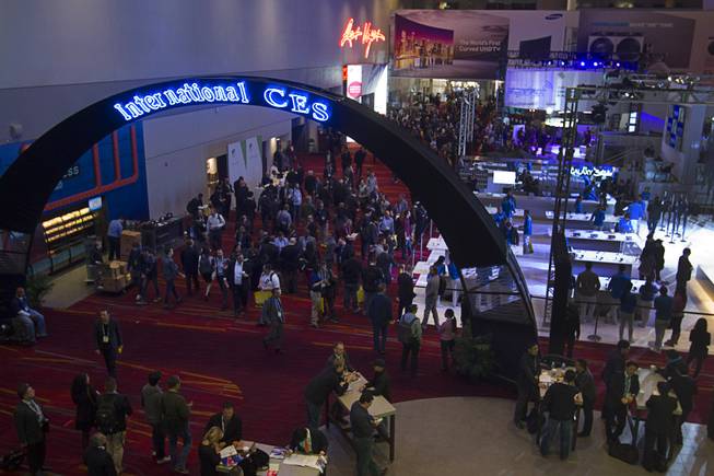 The lobby of the Las vegas Convention Center is shown before the opening of the trade show floor during the 2014 International Consumer Electronics Show (CES) in Las Vegas, Tuesday Jan. 7, 2014.