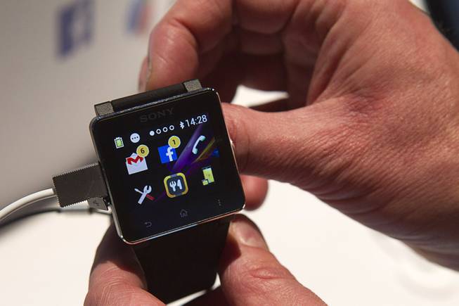 A Sony SmartWatch2 is displayed during the 2014 International Consumer Electronics Show (CES) in Las Vegas, Tuesday Jan. 7, 2014. The watch retails for $199.00.