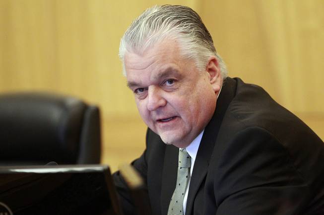 Commissioner Steve Sisolak speaks during a meeting of the Las Vegas Valley Water District Board Tuesday, Jan. 7, 2014.