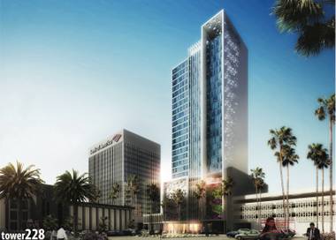 Rendering of Tower 228 Boutique Hotel.