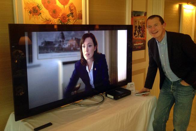 Neil Hunt, Netflix's chief product officer, demonstrates ultra high definition streaming of a “House of Cards” trailer on a Sony TV on the sidelines of the International Consumer Electronics Show in Las Vegas. 