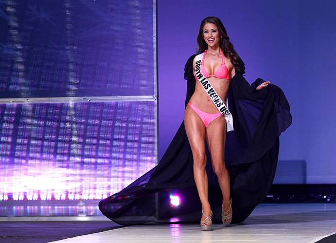 Miss South Las Vegas USA Nia Sanchez competes during the 2014 Miss Nevada USA Pageant on Sunday, Jan. 12, 2014, at UNLV. Sanchez was later named 2014 Miss Nevada USA.