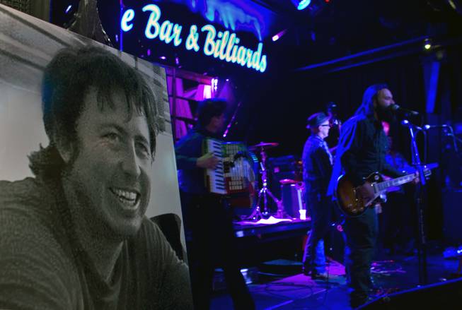 A photo of Gary Wright, on display Monday night at Backstage Bar & Billiards.