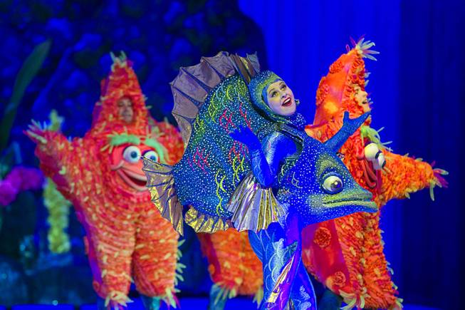 Skaters dressed as fish and starfish perform to the song "Under the Sea" during "Disney On Ice: Rockin' Ever After" at the Thomas & Mack Center Thursday, Jan. 16, 2014. The show plays at the center through Sunday.