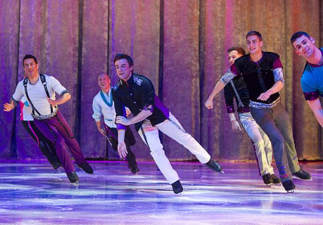 Skaters perform in an opening number during "Disney On Ice: Rockin' Ever After" at the Thomas & Mack Center Thursday, Jan. 16, 2014. The show plays at the center through Sunday.
