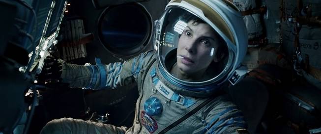 This film image released by Warner Bros. Pictures shows Sandra Bullock in a scene from "Gravity." The film was nominated for an Academy Award for best picture on Thursday, Jan. 16, 2014. The 86th Academy Awards will be held on March 2.