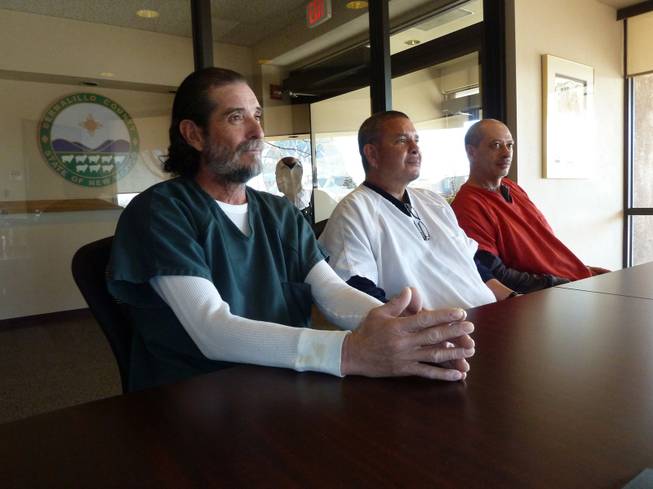 Albuquerque has a conflicted relationship with the recently completed TV series "Breaking Bad," about the travails of two meth cooks. While the series, filmed in Albuquerque, brought in $70 million, some say the show glorifies a meth world in a town with one of the nation's highest addiction rates. Here, Joseph Vigil, 52, from left, Richard Acosta, 49, and Malcolm Anderson, 48, in a county detox center for meth addiction talk about how the drug has ruined their lives.