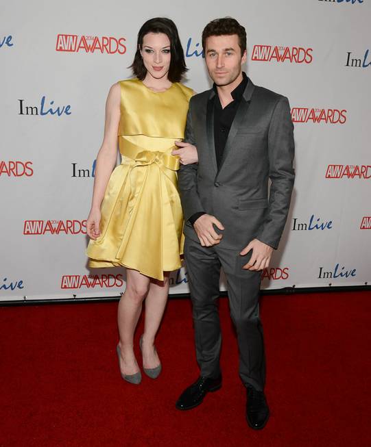 Stoya and James Deen arrive on the red carpet for ...