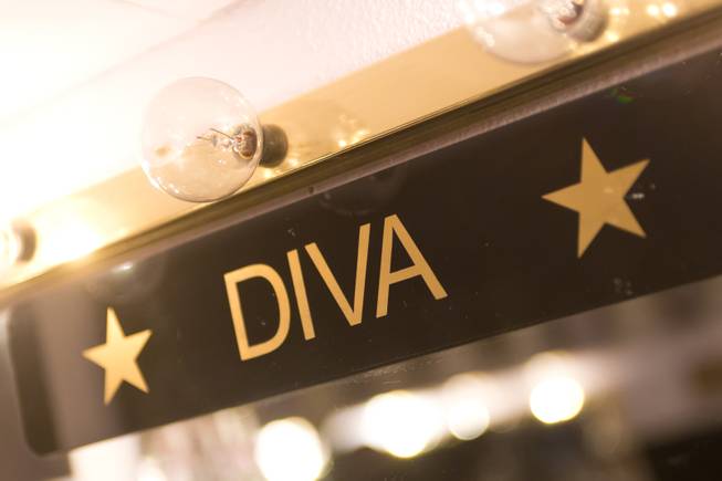 A "Diva" name plaque in Frank Marino's dressing room backstage at the Quad, Jan. 20, 2014.