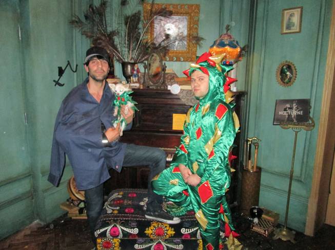 Criss Angel, Mr. Piffles and Piff the Magic Dragon at Rose. Rabbit. Lie. in the Cosmopolitan.