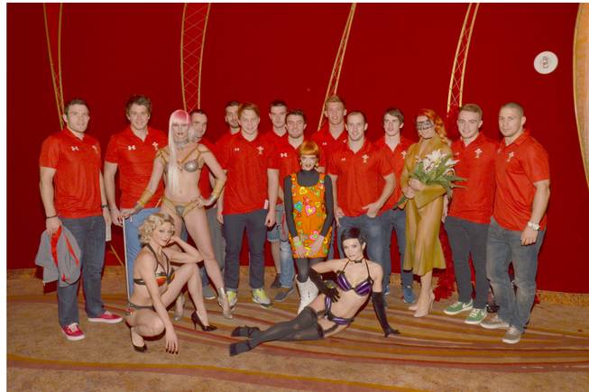 The Welsh Sevens rugby team at Cirque du Soleil’s "Zumanity" on Tuesday, Jan. 21, 2014, in New York-New York.