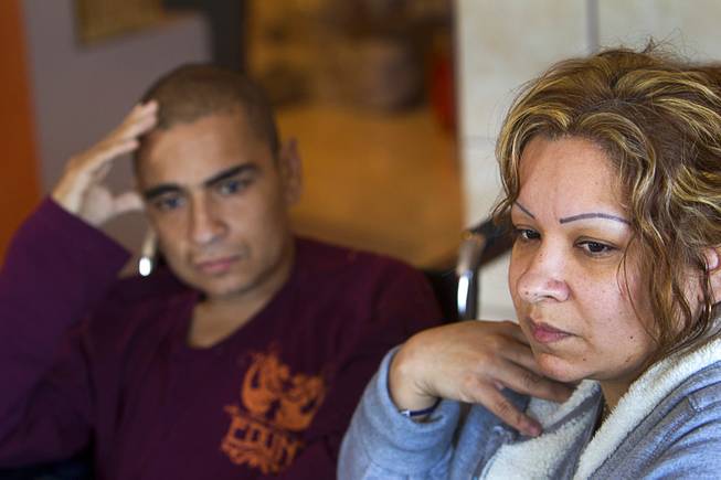 Francisco Diaz and his sister Jacqueline in Mexicali, Mexico Saturday, Jan. 25, 2014. His niece Priscilla looks on at left. Diaz was born in Mexico but grew up in Las Vegas with a green card.