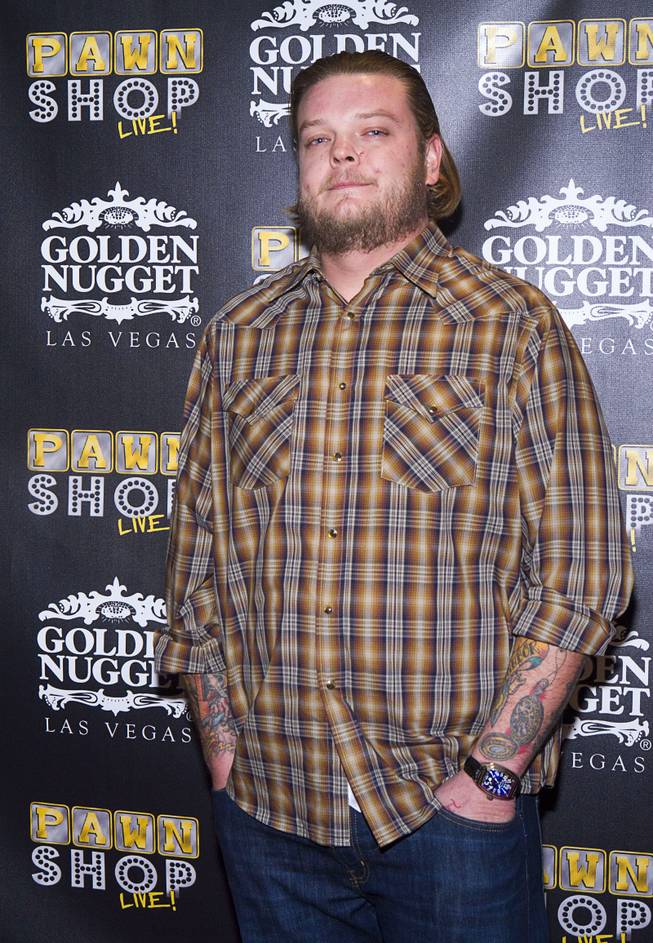 Corey "Big Hoss" Harrison poses on the red carpet after attending a performance of "Pawn Shop Live!" at the Golden Nugget Thursday, Jan. 30, 2014. The production show is a parody based on the story of Gold & Silver Pawn, home of the History Channel's Pawn Stars television series.