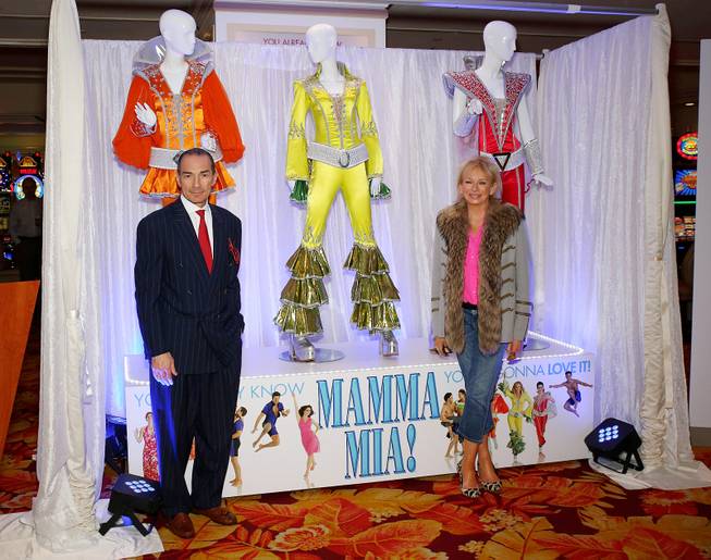 Alex Yemenidjian, CEO of the Tropicana, and Judy Craymer, worldwide producer of "Mamma Mia!," at a press conference Wednesday, Feb. 5, 2014, at the Tropicana. 