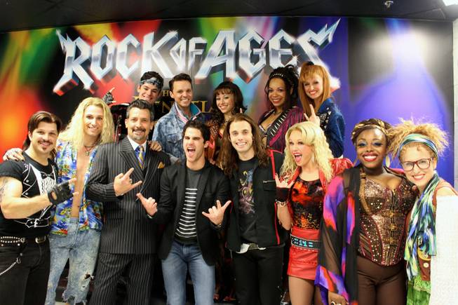 Darren Criss, fourth from left in the front, and the ...