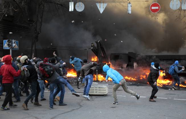Ukraine Protestors Clash with Police