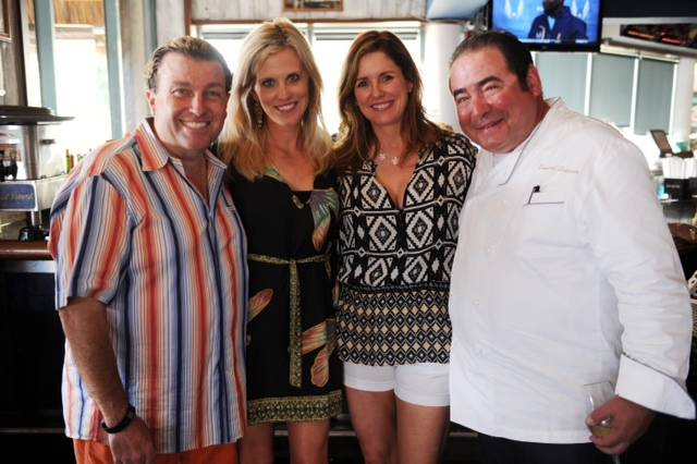 Chefs Matt Johnson, left, and Emeril Lagasse, right, at Monty's on the Beach in South Beach.