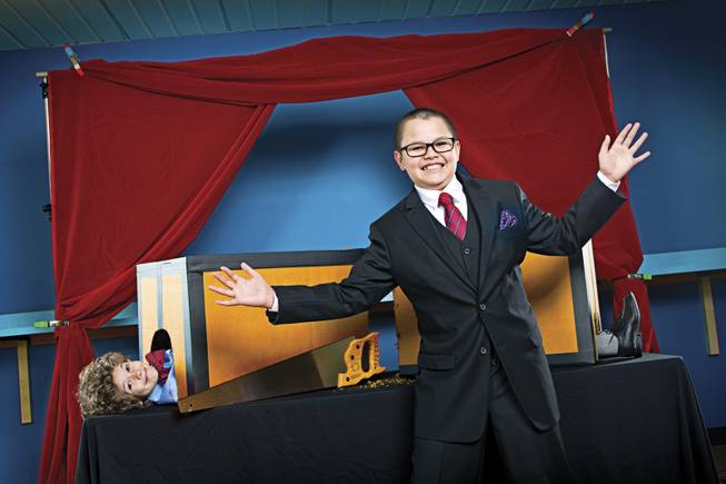 Its saw or be sawed for 11-year-old Donovan and 7-year-old Dennis as they convey the impish charm of longtime Las Vegas headliners Penn & Teller.