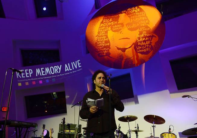 George Maloof speaks during the Kerry Simon "Simon Says Fight MSA" benefit concert at The Keep Memory Alive Center in Las Vegas on Feb. 27, 2014.