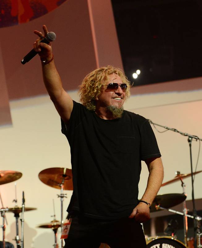 Sammy Hagar performs during the Kerry Simon "Simon Says Fight MSA" benefit concert at The Keep Memory Alive Center in Las Vegas on Feb. 27, 2014.