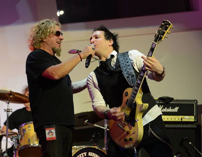 Sammy Hagar and Sin City Sinners perform during the Kerry Simon "Simon Says Fight MSA" benefit concert at The Keep Memory Alive Center in Las Vegas on Feb. 27, 2014.