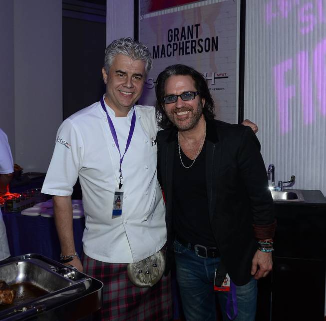 Chef Grant Macpherson and Kip Winger attend the Kerry Simon "Simon Says Fight MSA" benefit concert at The Keep Memory Alive Center in Las Vegas on Feb. 27, 2014.