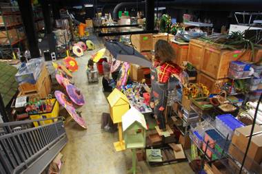 Vast amounts of props are seen in the storage area for the Bellagio’s Conservatory & Botanical Gardens on Friday, Feb. 28, 2014.