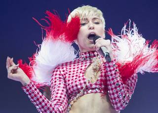 Miley Cyrus performs at MGM Grand Garden Arena on Saturday, March 1, 2014, in Las Vegas.