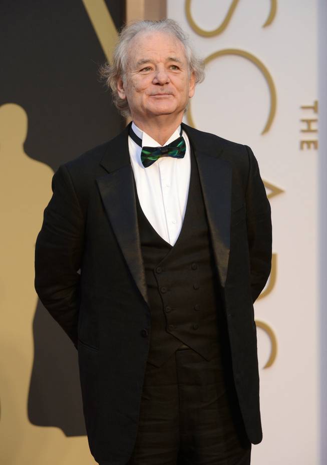 Bill Murray arrives at the Oscars on Sunday, March 2, 2014, at the Dolby Theatre in Los Angeles.  (Photo by Jordan Strauss/Invision/AP)