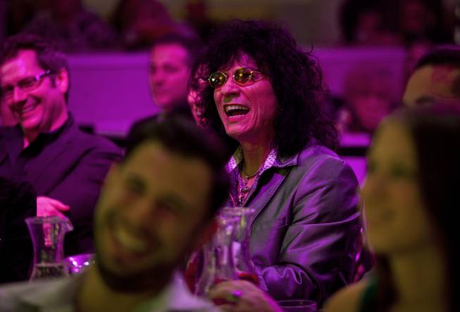 Paul Shortino and others laugh at jokes during Las Vegas Weekly's Unscripted Party featuring Stifler in the Havana Room on Tuesday, March 4, 2014, at the Tropicana.