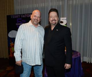 Rick Harrison and Terry Fator at Fator’s fifth-anniversary celebration Friday, March 7, 2014, at the Mirage.