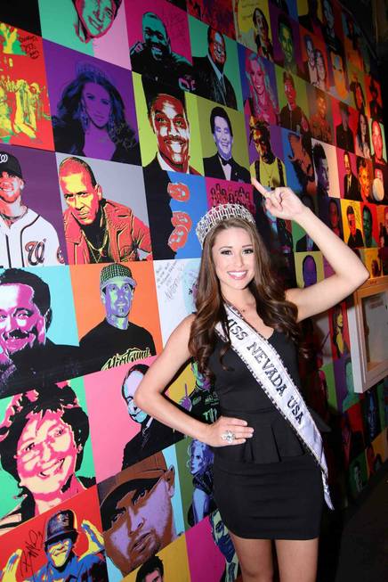 2014 Miss Nevada USA Nia Sanchez attends the first-anniversary celebration ...