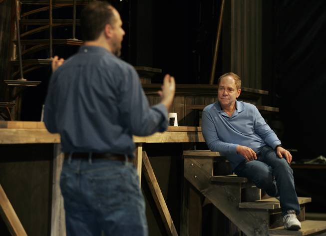 Aaron Posner and Teller discuss some finer points of co-directing “The Tempest” adapted from the play by William Shakespeare on Tuesday, March 11, 2014. The production opens next month at the Smith Center in a tent at Symphony Park.

