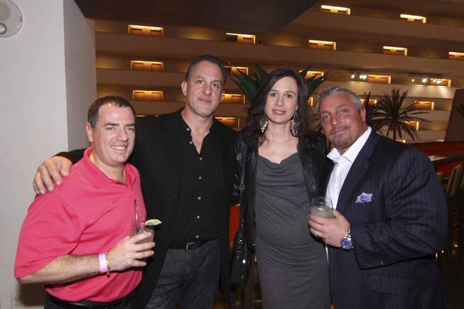 From left: Paul sinowitz, Philip Pizzolato, Debra Pizzaloto, and Chris Picone at the Viva Max! benefit dinner for Max Jacobson hosted at Luxor's Tacos & Tequila restaurant Thursday, March 13, 2014.  All proceeds went toward the recovery of Max Jacobson.