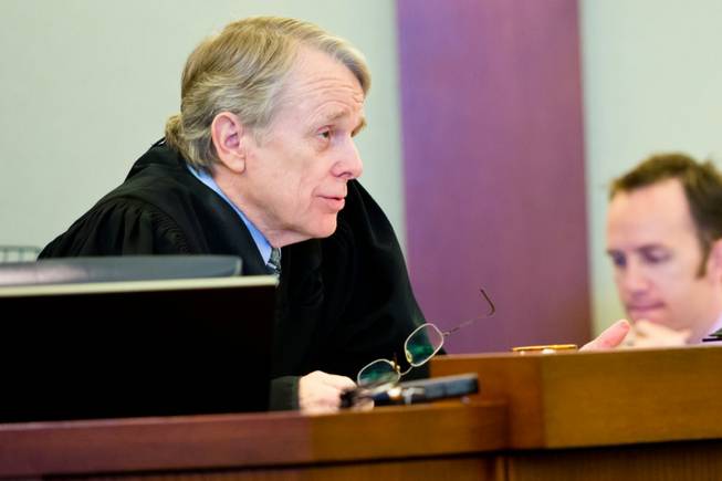 Judge Kenneth Cory addresses a civil hearing between Donald Thompson, co-owner of Prince and Princess Pet Shop LLC, and the Animal Foundation at the Regional Justice Center, Wednesday , March 19, 2014.