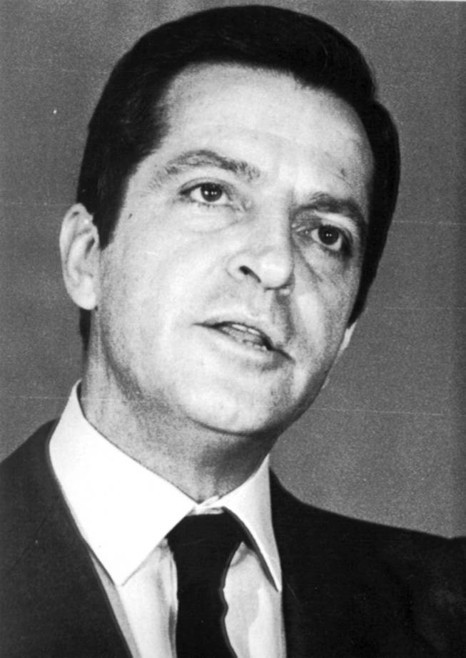 This is a 1980 file photo of former Prime Minister of Spain Adolfo Suarez. Suarez Spain's first democratically-elected prime minister after decades of right-wing rule under Gen. Francisco Franco, died Sunday March 23, 2014. Suarez was 81 years old.