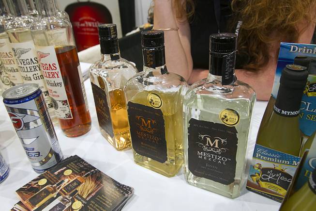 Mestizo Mescal, launched by Henderson resident Jessica Rosman, is displayed at the Booze Brothers Beverage booth during the Nightclub & Bar Convention and Trade Show at the Las Vegas Convention Center Wednesday March 26, 2014.