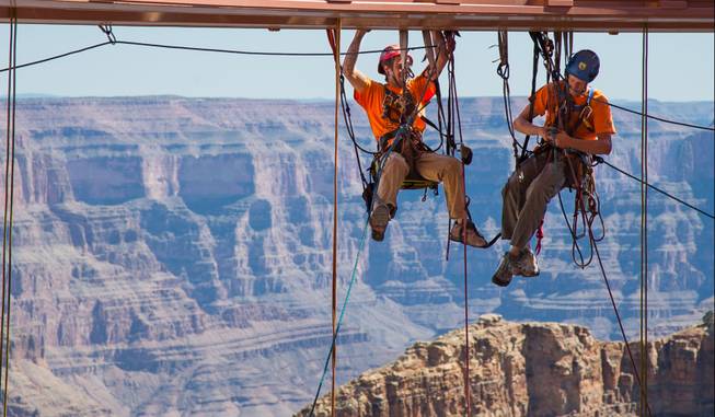 Glass cleaners at Grand Canyon Skywalk