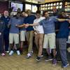Findlay Prep players and coaches gather with teammate  Rashad Vaughn at a local McDonald's to honor him being  selected as a McDonald's All-American on Thursday, March 27, 2014.