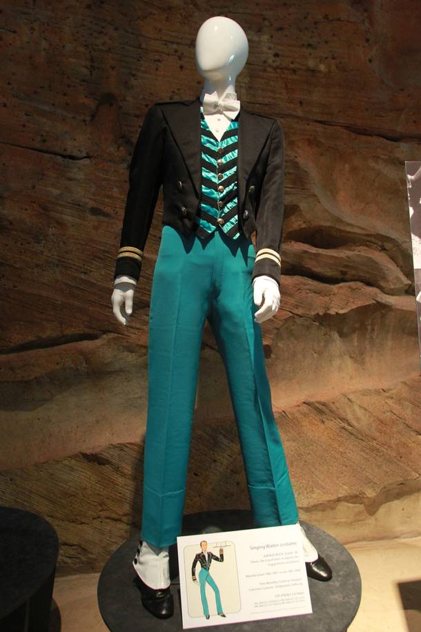 A selection of male costumes from the show Jubilee is seen on display at the Nevada State Museum Friday, April 4, 2014.